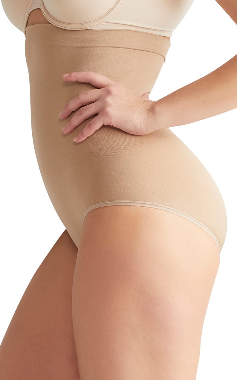 Yummie Women's Seamless Solutions High Waist Shaping Brief, Almond, S/M - Image 3